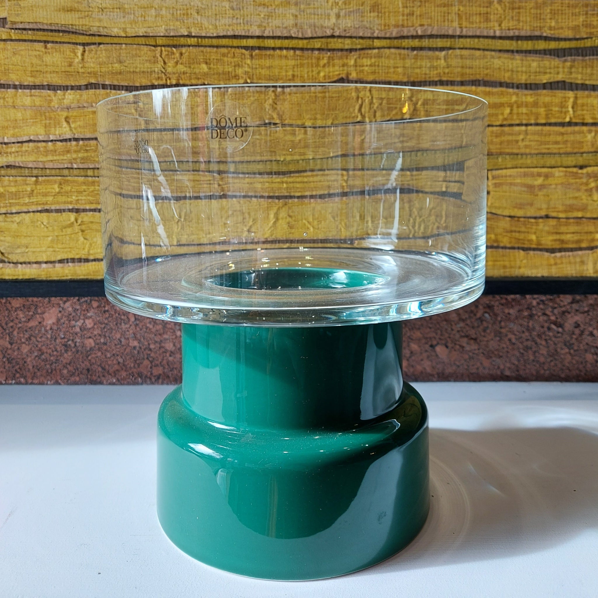Dôme Deco Green Ceramic Glass Vase