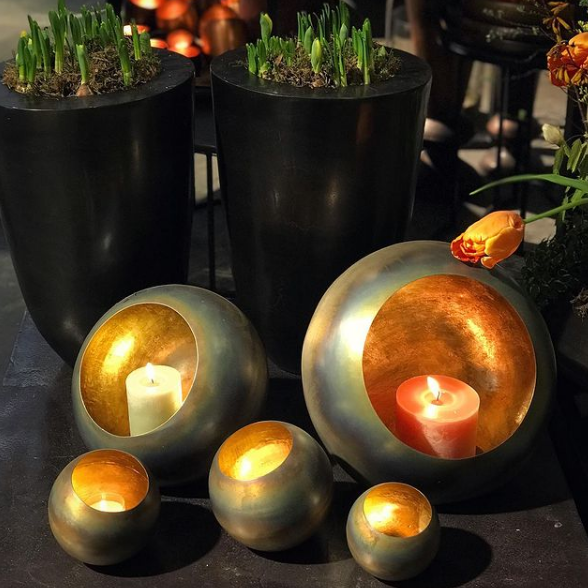 Shown with Dekocandle Circles Silver Set of 3 Metallic Candle Holders - Available Online.
